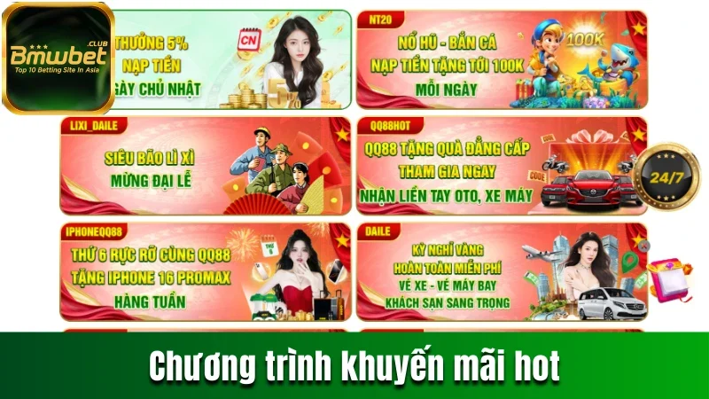 Bmwbet | Link Truy Cập 2025 | Chơi Ngay Nhận Quà Liền Tay 24 Chương trình khuyến mãi hot