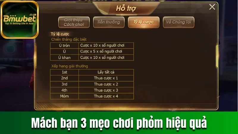 Mách bạn 3 mẹo chơi phỏm hiệu quả