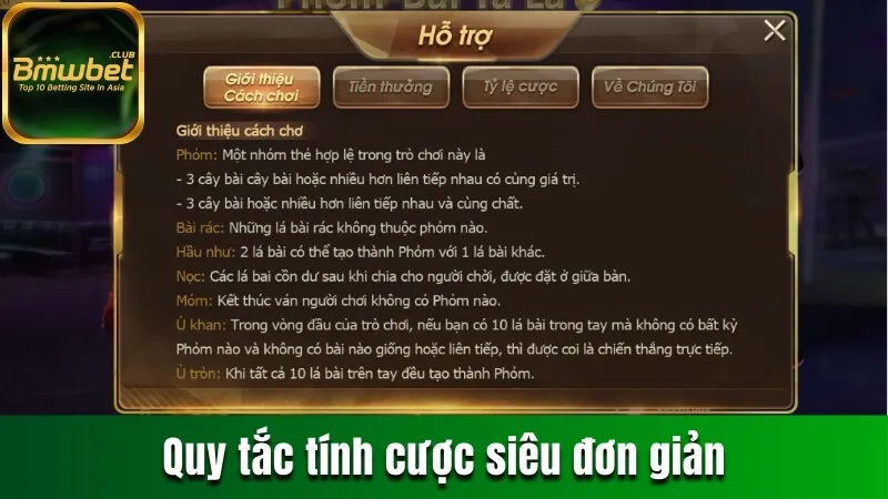 Quy tắc tính cược siêu đơn giản