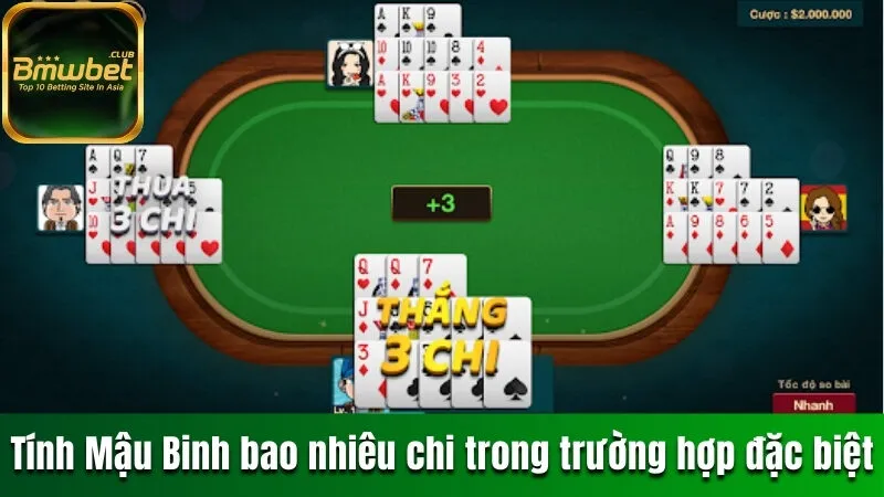 Tính Mậu Binh bao nhiêu chi trong trường hợp đặc biệt